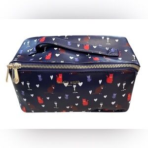 FENELLA SMITH LONDON - Cosmetic Make-Up Bag in Cat and Heart Print